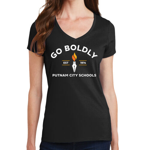PRINTED - Port & Company® Women's Fan Favorite™ V-Neck Tee 2 2 Thumbnail
